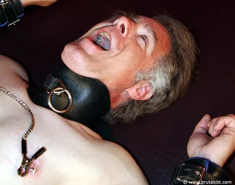 Busty Brunette in a Latex Skirt Dominates Bound Man with a Dildo – photo 15 of 15