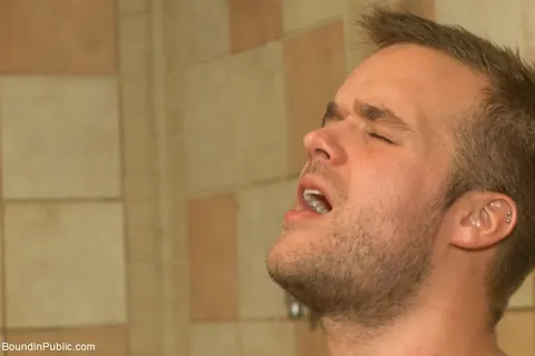 Bound Gay Sex Outdoors Ends with a Facial – photo 13 of 21