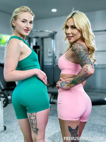 Sage Rabbit – Blonde with Big Natural Tits Has a Gym Threesome