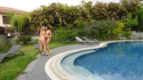 Taissia Shanti: Thick Russian Brunette Licks Pussy by the Pool in Heels – photo 12 of 15