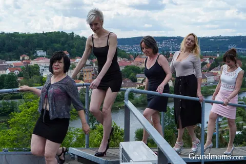 Belinda Bee & Lotty Blue: Mature Blonde Women Join a Man in a Rooftop Orgy – photo 1 of 21