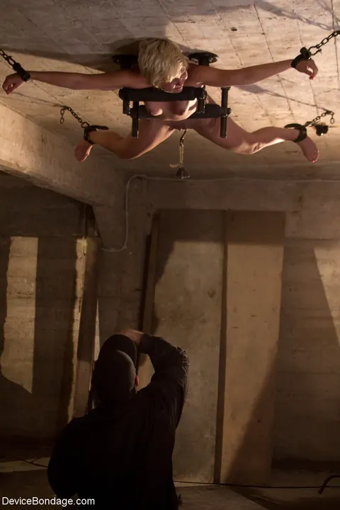 Chloe Camilla: Short-Haired Blonde in Metal Bondage Fucks a Dildo While Restrained – photo 13 of 21