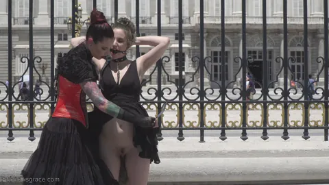 Aragne Spicy: Tall Spanish Brunette in Public Bondage and Group Play Outdoors – photo 3 of 21