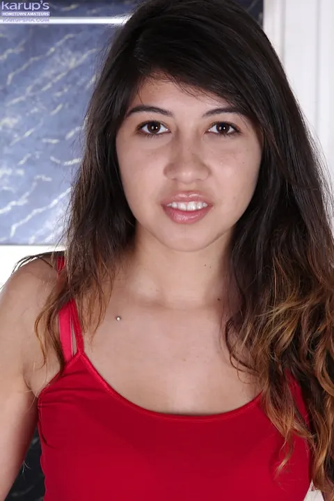 Lucy James: Brunette with Enhanced Tits and a Piercing Spreads in Jeans and Panties – photo 1 of 16