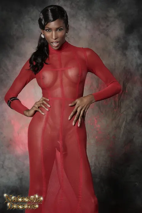 Ebony Trans Woman Undresses Fully and Poses Nude – photo 8 of 12