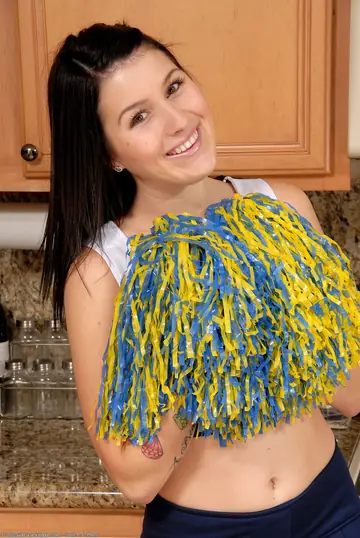Brunette with Natural Tits Pulls Panties Aside and Spreads Her Legs