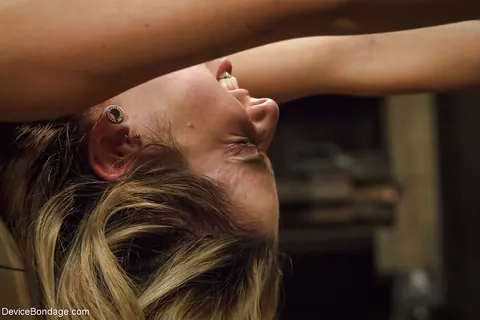 Dallas Blaze: Slim Blonde Bound and Spread on a Rack – photo 7 of 16