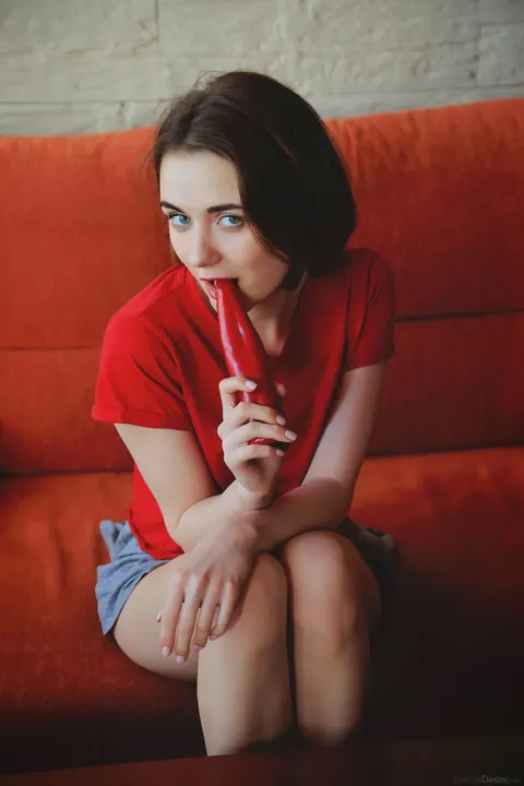 Alice Shea: Petite Ukrainian Brunette Fingers and Uses a Dildo in a Skirt – photo 9 of 21