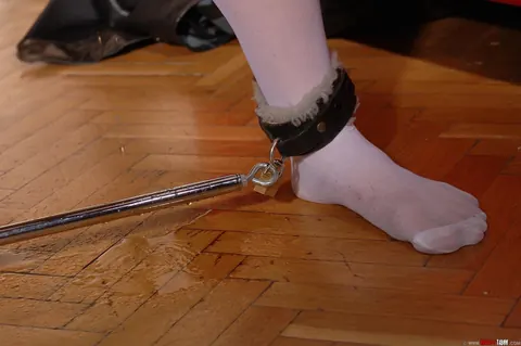 Lolly Cat: Slim Hungarian Blonde in Stockings Masturbates While Bound – photo 6 of 20