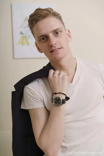 Blonde Guy Fingers His Ass and Strokes His Cock