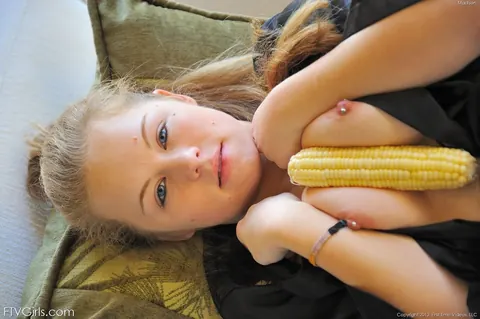 Madison Chandler: Skinny Redhead Strips Out of Her Jeans and Toys with a Banana – photo 11 of 15