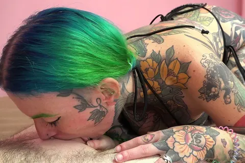 Vibe Ryder: Tattooed Brunette MILF Sucks Cock POV Until He Cums – photo 3 of 21