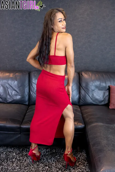 Busty Asian Trans Woman Drops Her Dress and Poses Nude – photo 3 of 16