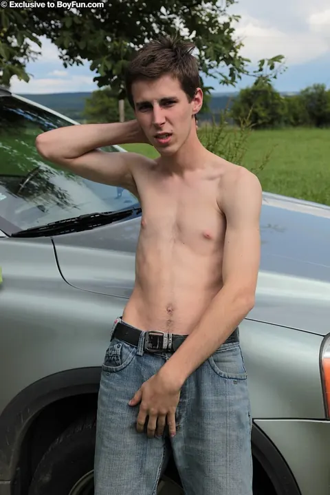 Hairy Man Strips and Strokes His Cock Outdoors – photo 4 of 21