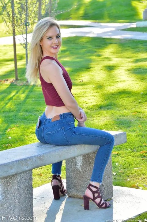 Petite Blonde Poses in a Bikini and Bodysuit Outdoors – photo 2 of 21