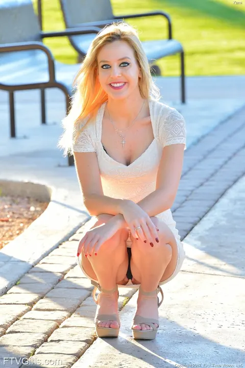 Petite Blonde Poses in a Bikini and Bodysuit Outdoors – photo 5 of 21