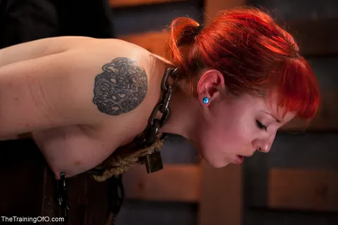 Sloane Soleil: Redhead Bound in Restraints and Spreads Her Legs – photo 20 of 21