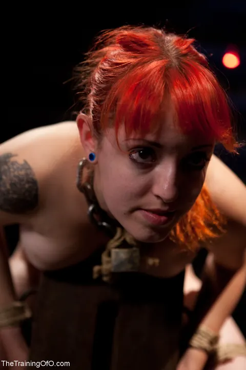 Sloane Soleil: Redhead Bound in Restraints and Spreads Her Legs – photo 2 of 21