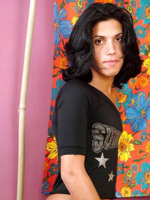 Tattooed Latina Trans Woman Strips Out of Her Thong – photo 7 of 16