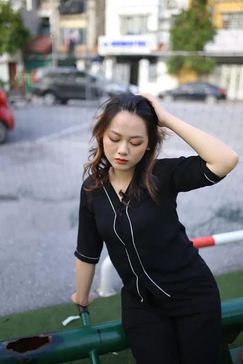 Petite Asian Brunette Flashes Outdoors in a Dress – photo 19 of 21