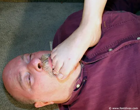 Brunette Dominates Older Man with Foot Play – photo 4 of 15