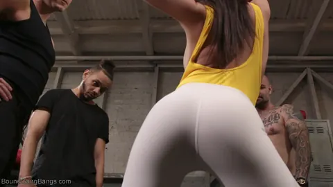 Whitney Wright: Brunette in Yoga Pants Takes Double Penetration in a Gangbang – photo 1 of 20