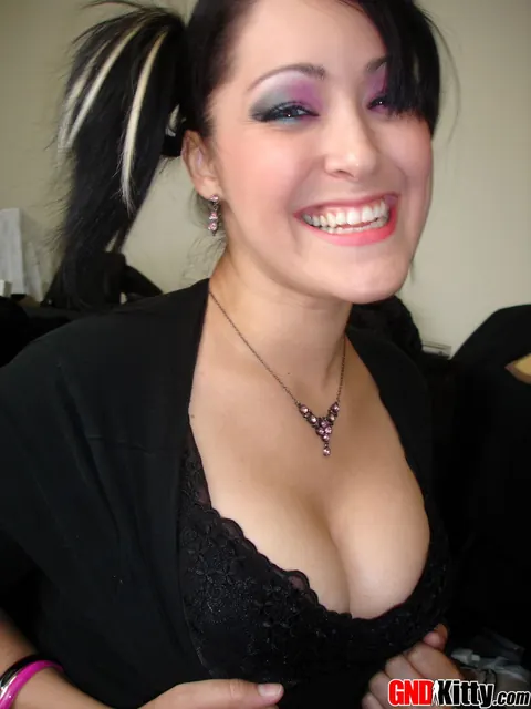 Asian Brunette with Big Tits Strips to Lingerie in Pigtails – photo 3 of 12