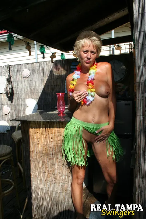 Tracy Lick: Tall Blonde MILF in Uniform Spreads Outdoors – photo 6 of 21
