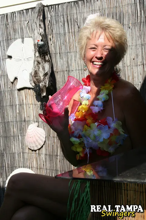 Tracy Lick: Tall Blonde MILF in Uniform Spreads Outdoors – photo 1 of 21