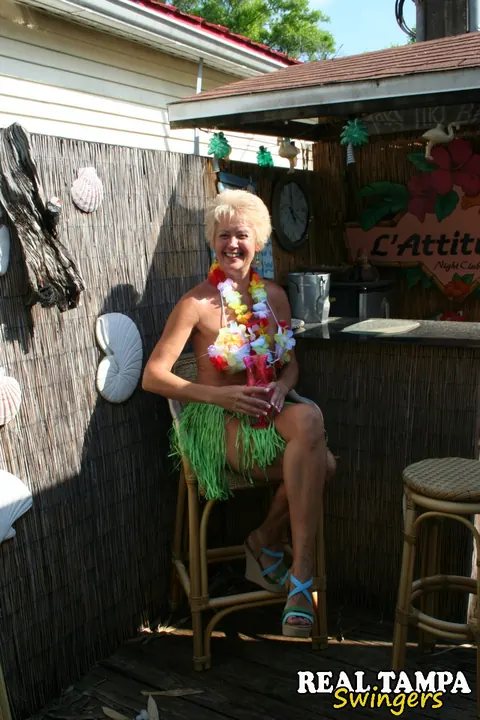 Tracy Lick: Tall Blonde MILF in Uniform Spreads Outdoors – photo 21 of 21