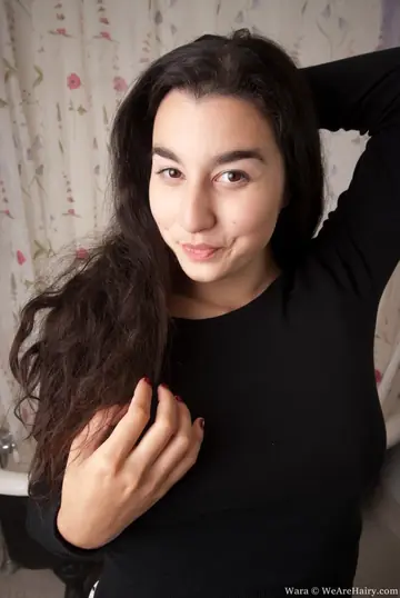 BBW Brunette Reveals Her Hairy Pussy in the Bathroom