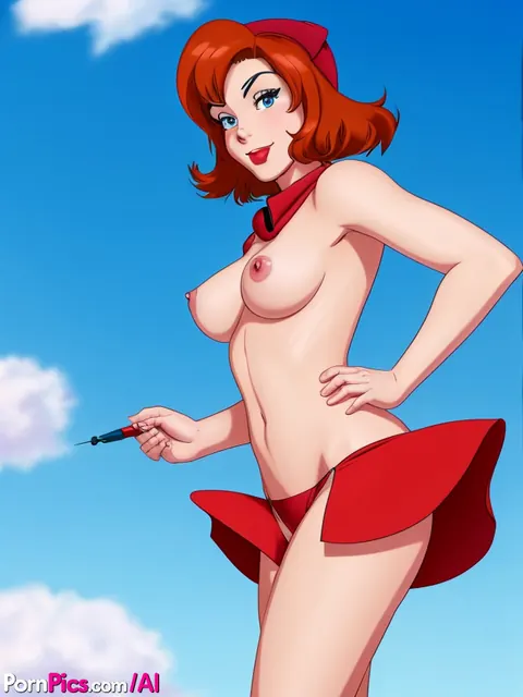 Short-Haired Redhead with Big Tits Spreads Outdoors – photo 7 of 10
