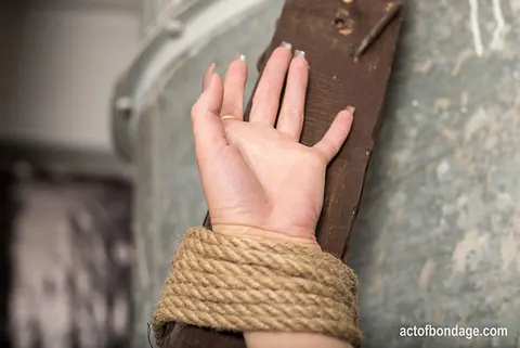 Short-Haired Brunette Bound in Chains and Ropes – photo 6 of 16