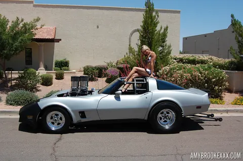 Amy Brooke: Blonde in a Bikini Pulls Thong Aside and Spreads Her Legs on the Car Hood – photo 6 of 15