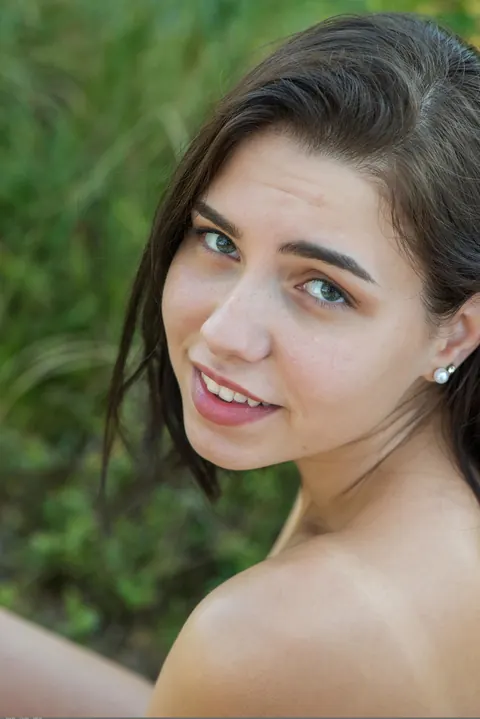 Zhenya Mille: Slim Brunette Shows Her Natural Tits Outdoors – photo 6 of 20
