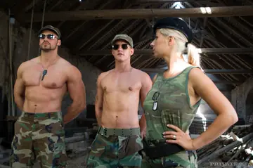 Czech Blonde MILF in Beret Takes Two Men in Bisexual Threesome