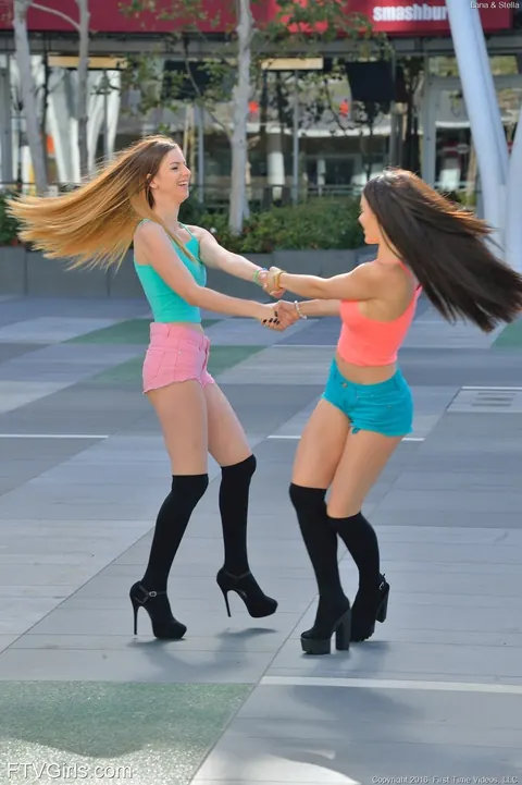 Lana Rhoades: British Brunettes in Shorts Have Lesbian Sex Outdoors – photo 17 of 20