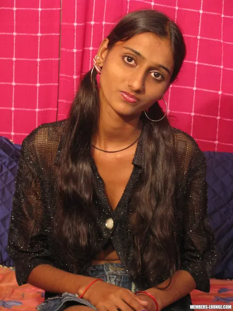 Indian Brunette in Pigtails Flashes Her Small Tits in a Skirt – photo 2 of 15