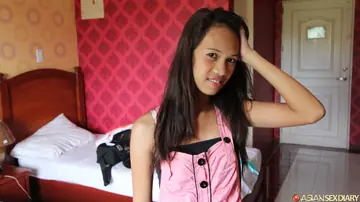 Filipina Sucks Cock and Takes a Facial in Her Skirt