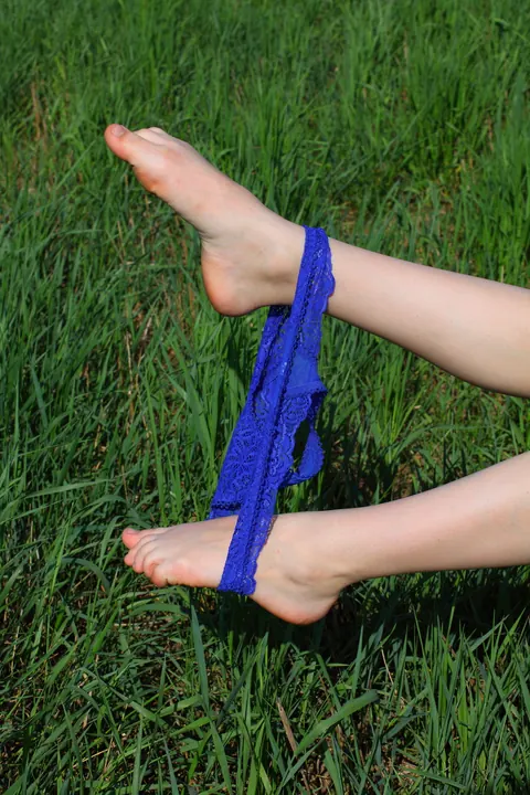 Skinny Redhead with Big Tits Strips Out of Her Jeans Outdoors – photo 6 of 21