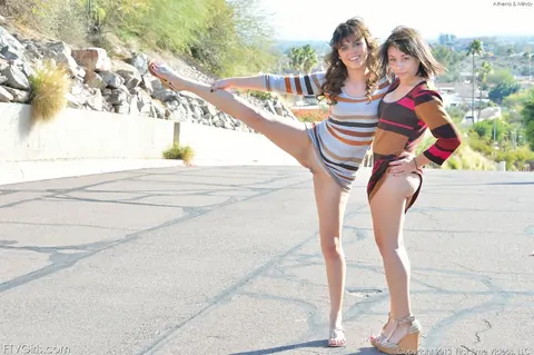 Blair Summers: Brunette Latinas Lift Skirts and Spread Asses Outdoors – photo 9 of 16