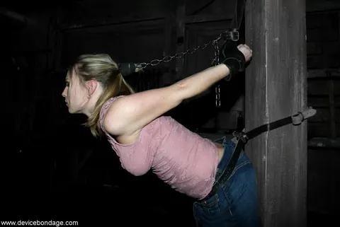 Blonde Strips Off Her Skirt and Shows Her Big Tits for Dildo and Bondage – photo 2 of 20