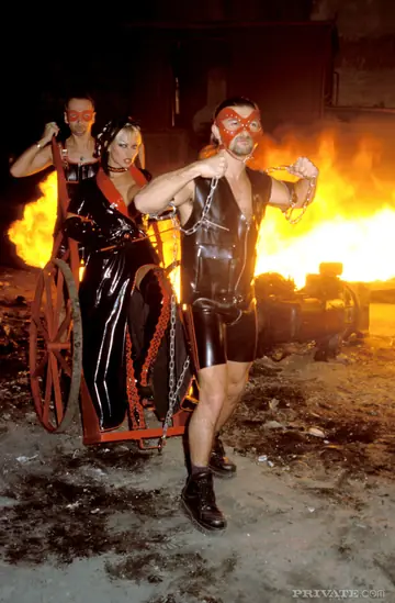 Blonde MILF with Big Tits Takes Double Penetration in Latex