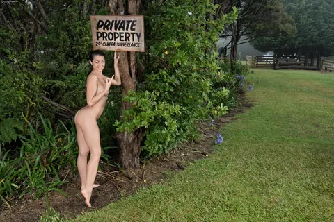 Lily Adams: Thick Brunette Fucks Herself with a Dildo Outdoors – photo 21 of 21