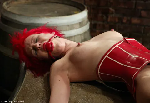Kory Vixen: Redhead with Piercing Bound and Toyed with a Dildo – photo 10 of 21