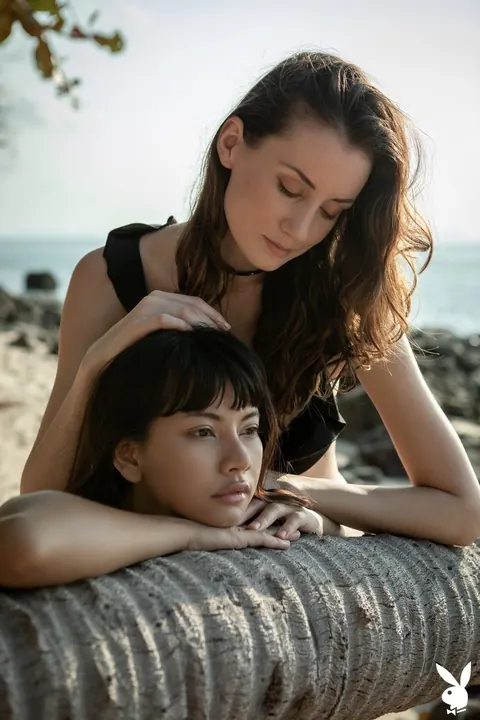 Cara Pin: Two Tall Brunettes Strip to Bikinis and Pose on the Beach – photo 3 of 20