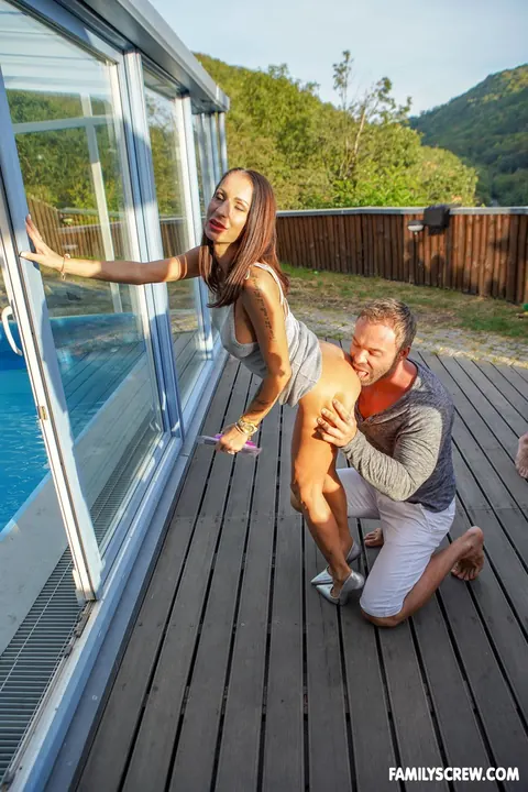 Andrea Ann: Tall Blonde MILF and Small-Titted Brunette Join Czech Group Sex – photo 2 of 21