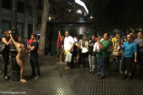 Samia Duarte: Spanish Brunette with Natural Tits Gets Restrained in Outdoor Public Bondage – photo 2 of 21