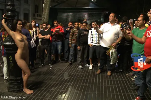 Samia Duarte: Spanish Brunette with Natural Tits Gets Restrained in Outdoor Public Bondage – photo 4 of 21