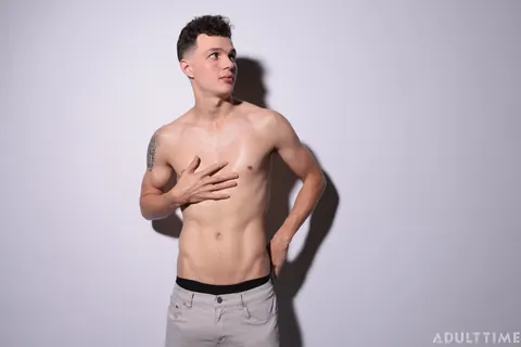 Brunette Guy Strips Naked and Strokes His Cock – photo 6 of 21
